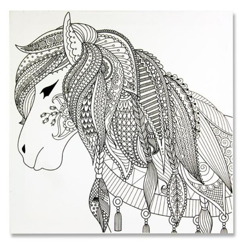 Icon Colour My Canvas 300X300mm - Pony-Colour-in Canvas-Icon|Stationery Superstore UK