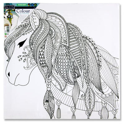 Icon Colour My Canvas 300X300mm - Pony-Colour-in Canvas-Icon|Stationery Superstore UK