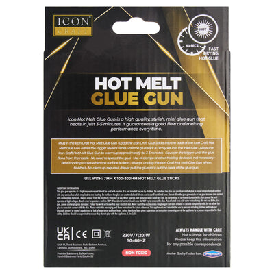 Icon Hot Melt Mini Glue Gun - Golden-Glue Guns & Refills-Icon|Stationery Superstore UK