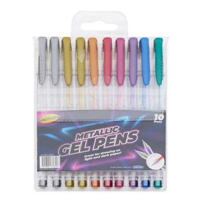World of Colour Metallic Gel Pens - Pack of 10-Gel Pens-World of Colour|Stationery Superstore UK