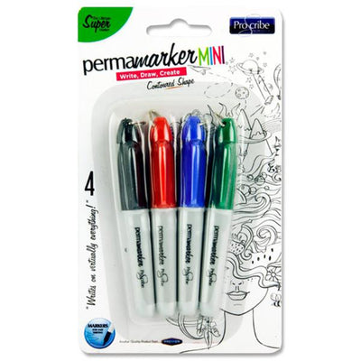 Pro:Scibe Mini Permanent Markers - Pack of 4-Markers-Pro:Scribe|Stationery Superstore UK