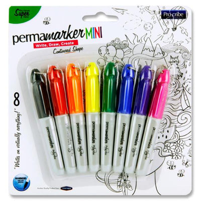 Pro:Scibe Mini Permanent Markers - Pack of 8-Markers-Pro:Scribe|Stationery Superstore UK