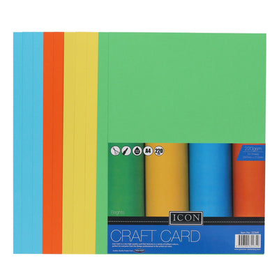 Icon A4 Craft Card - 220gsm - Bright - Pack of 10-Craft Paper & Card-Icon|Stationery Superstore UK