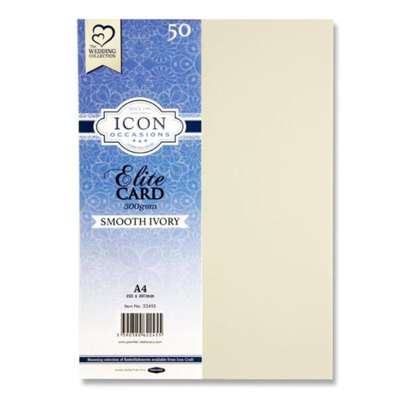 Icon Occasions A4 Smooth Card - 300gsm - Ivory- Pack of 50