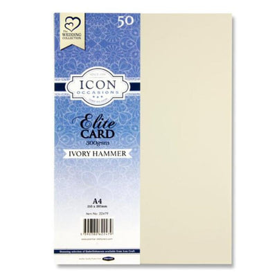 Icon Occasions A4 Hammer Card - 300gsm - Ivory - Pack of 50-Craft Paper & Card-Icon|Stationery Superstore UK