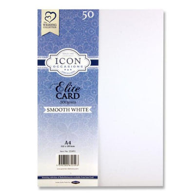 Icon Occasions A4 Smooth Card - 300gsm - White - Pack of 50-Craft Paper & Card-Icon|Stationery Superstore UK