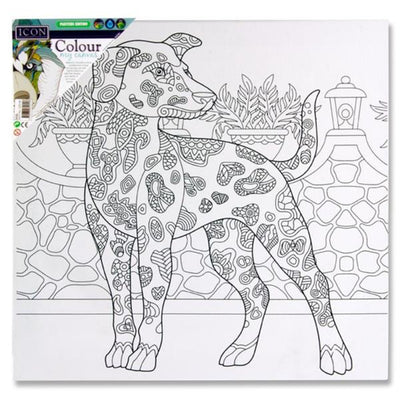 Icon Colour My Canvas 300X300mm - Dog-Colour-in Canvas-Icon|Stationery Superstore UK