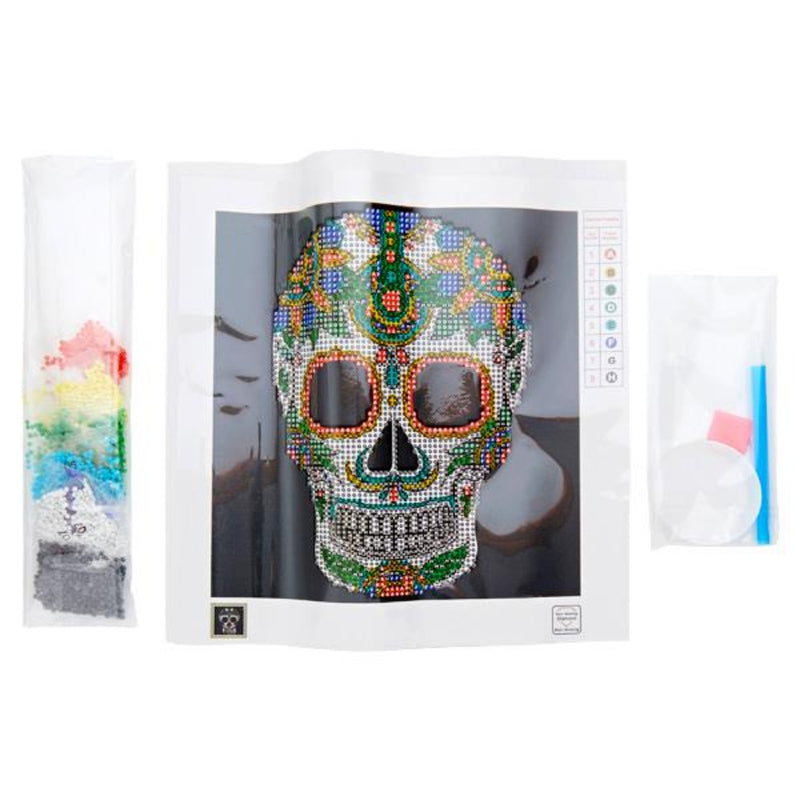 Icon Diamond Painting Kit 20x20cm - Day Of The Dead - Skull-Painting by Numbers-Icon|Stationery Superstore UK
