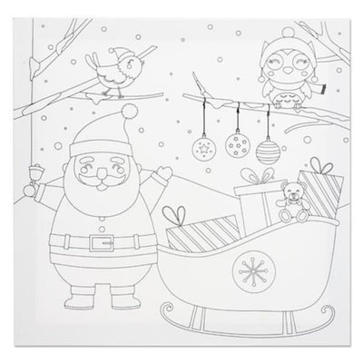 Icon Colour My Canvas - Festive Edition - 300mm x 300mm - Christmas Sleigh Woods-Colour-in Canvas-Icon|Stationery Superstore UK