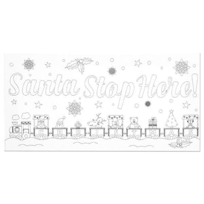 Icon Colour My Canvas - Festive Edition - 150mm x 300mm - Santa Stop Here!-Colour-in Canvas-Icon|Stationery Superstore UK