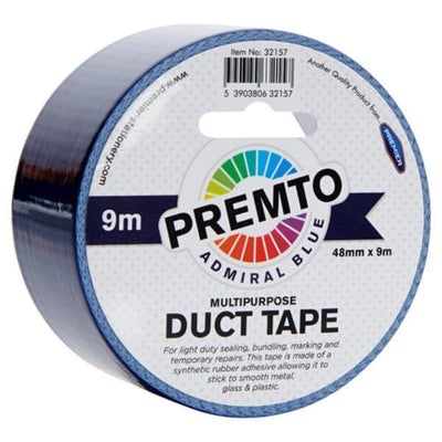 Premto Multipurpose Duct Tape - 48mm x 9m - Admiral Blue-Multipurpose Tape-Premto|Stationery Superstore UK