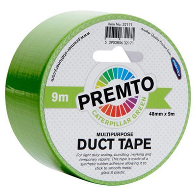 Premto Multipurpose Duct Tape - 48mm x 9m - Caterpillar Green-Multipurpose Tape-Premto|Stationery Superstore UK