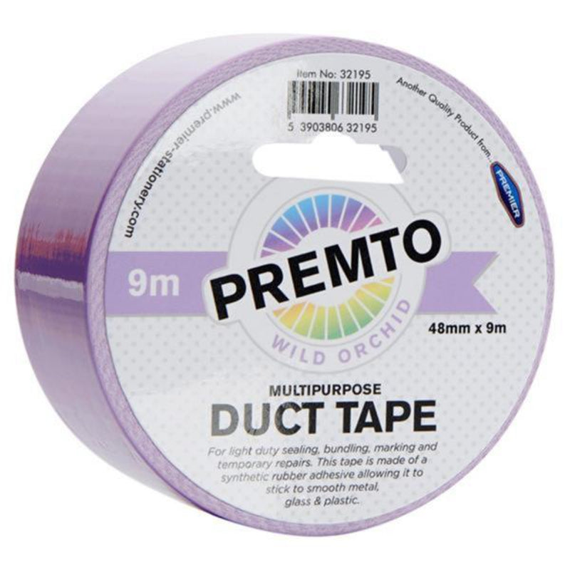 Premto Pastel Multipurpose Duct Tape - 48mm x 9m - Wild Orchid Purple-Multipurpose Tape-Premto|Stationery Superstore UK