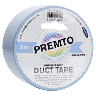 Premto Pastel Multipurpose Duct Tape - 48mm x 9m - Cornflower Blue-Multipurpose Tape-Premto|Stationery Superstore UK