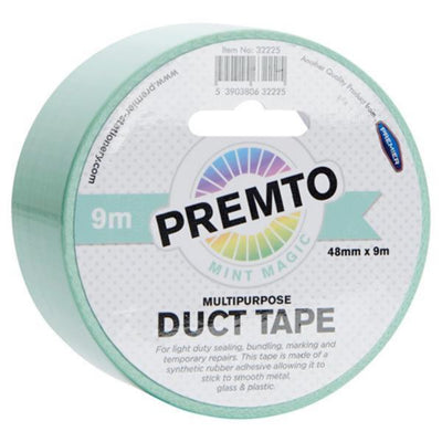 Premto Pastel Multipurpose Duct Tape - 48mm x 9m - Mint Magic Green-Multipurpose Tape-Premto|Stationery Superstore UK