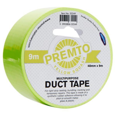 Premto Neon Multipurpose Duct Tape - 48mm x 9m - Yellow Squash-Multipurpose Tape-Premto|Stationery Superstore UK
