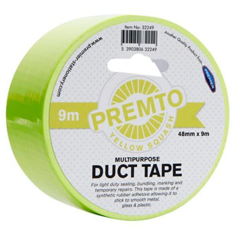 premto-neon-multipurpose-duct-tape-48mm-x-9m-yellow-squash|Stationery Superstore UK