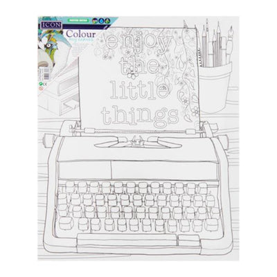 Icon Colour My Canvas - 300mm x 250mm - Enjoy The Little Things-Colour-in Canvas-Icon|Stationery Superstore UK