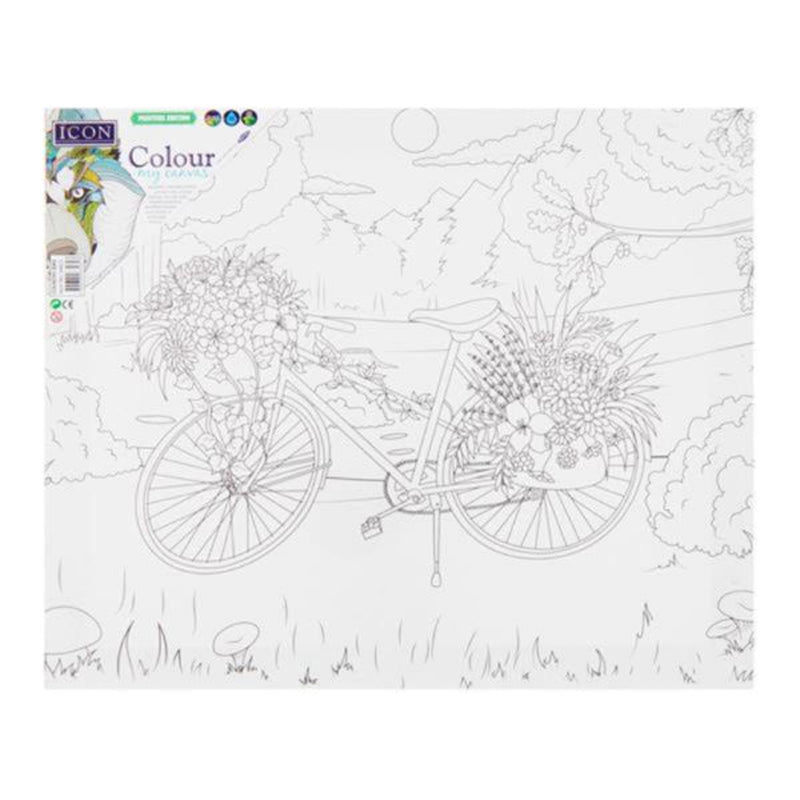 Icon Colour My Canvas - 300mm x 250mm - Country Bike-Colour-in Canvas-Icon|Stationery Superstore UK