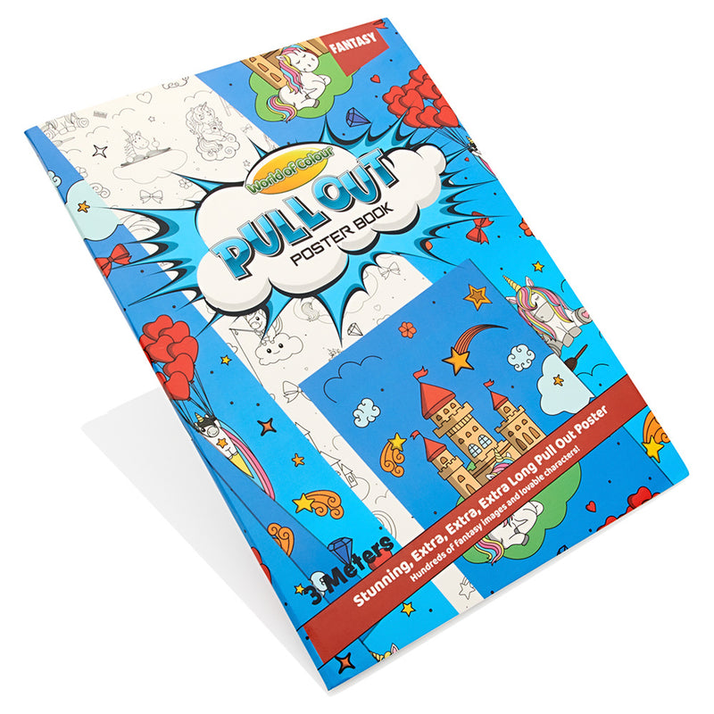 World of Colour 3m Pull Out Poster Colouring Book - Fantasy