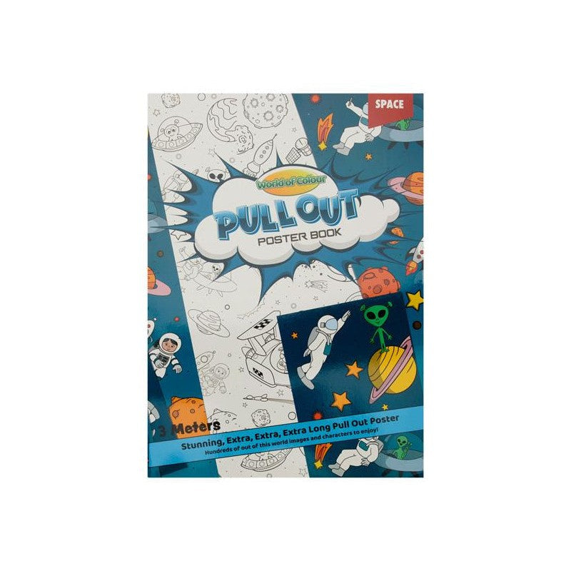 World of Colour 3m Pull Out Poster Colouring Book - Space-Kids Colouring Books-World of Colour|Stationery Superstore UK