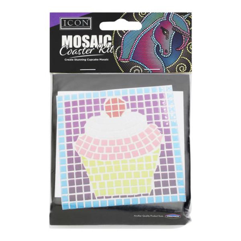 Icon Mosaic Coaster Kit - Cup Cake-Mosaic Kits-Icon|Stationery Superstore UK