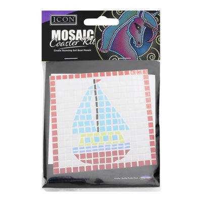 Icon Mosaic Coaster Kit - Boat-Mosaic Kits-Icon|Stationery Superstore UK