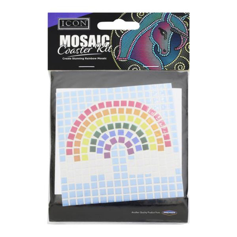 Icon Mosaic Coaster Kit - Rainbow-Mosaic Kits-Icon|Stationery Superstore UK