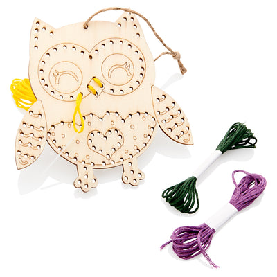 Crafty Bitz Wooden Threading Kit - Owl-Needlework Kits-Crafty Bitz|Stationery Superstore UK