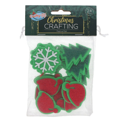 Crafty Bitz Christmas Crafting - Festive Felt Assorted - Pack of 24-Felt-Crafty Bitz|Stationery Superstore UK