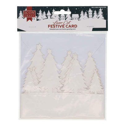 Icon Craft Laser Cut Festive Card - Forest Scene-Crafting Materials-Icon|Stationery Superstore UK
