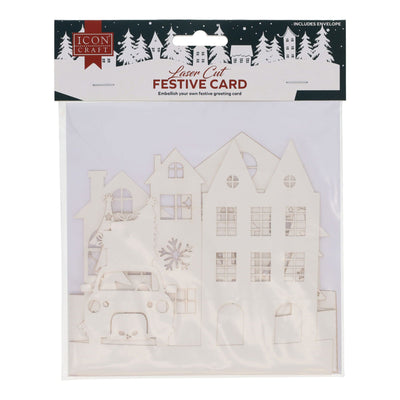 Icon Craft Laser Cut Festive Card - Christmas Scene-Crafting Materials-Icon|Stationery Superstore UK
