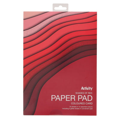 Premier Activity A4 Paper Pad - 24 Sheets - 180gsm - Shades of Red-Craft Paper & Card-Premier|Stationery Superstore UK