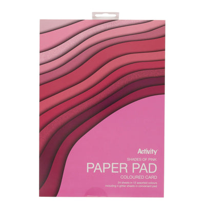 Premier Activity A4 Paper Pad - 24 Sheets - 180gsm - Shades of Pink-Craft Paper & Card-Premier|Stationery Superstore UK