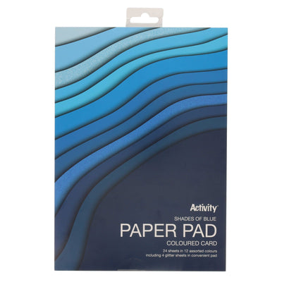 Premier Activity A4 Paper Pad - 24 Sheets - 180gsm - Shades of Blue-Craft Paper & Card-Premier|Stationery Superstore UK