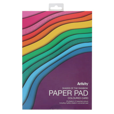 Premier Activity A4 Paper Pad - 24 Sheets - 180gsm - Shades of Rainbow-Craft Paper & Card-Premier|Stationery Superstore UK