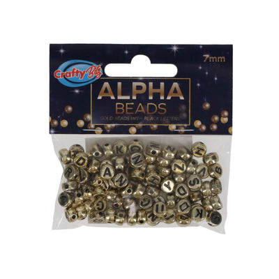Crafty Bitz Alpha Beads - Gold - 7mm-Beads-Crafty Bitz|Stationery Superstore UK