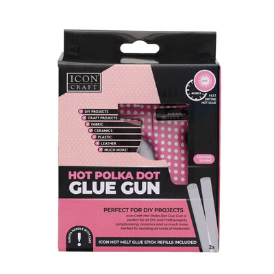 Icon Glue Gun - Polka Dot Pink-Glue Guns & Refills-Icon|Stationery Superstore UK