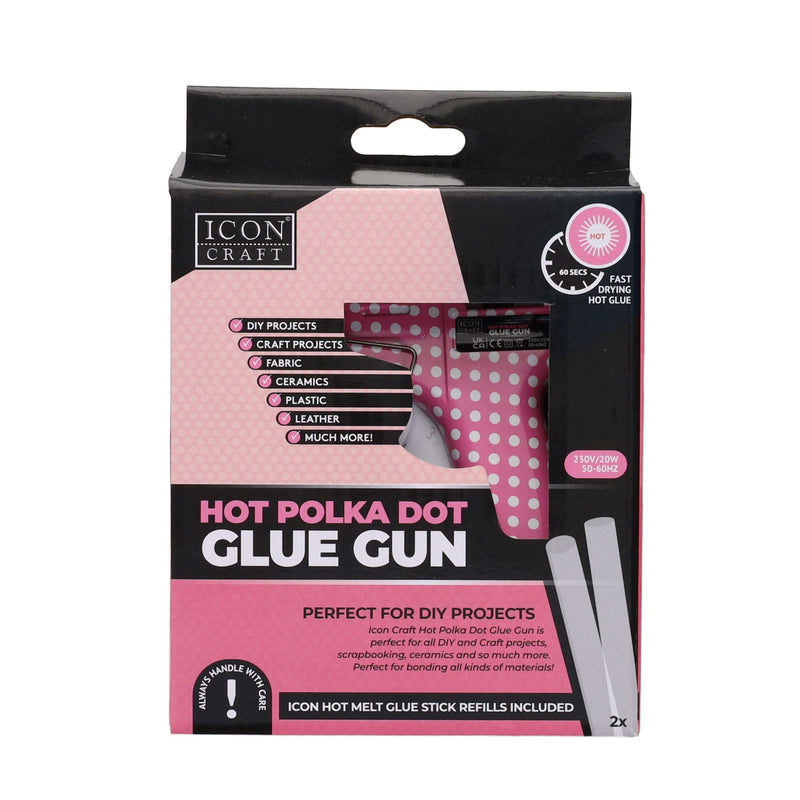 icon-glue-gun-polka-dot-pink|Stationerysuperstore.uk