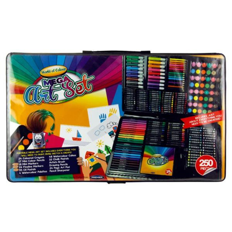 World of Colour Mega Art Set - 250 Pieces-Kids Art Sets-World of Colour|Stationery Superstore UK