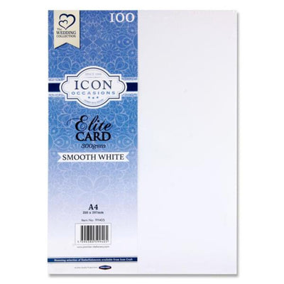 Icon Occasions A4 Smooth Card - 300gsm - White - Pack of 100-Craft Paper & Card-Icon|Stationery Superstore UK