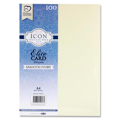 Icon Occasions A4 Smooth Card - 300gsm - Ivory - Pack of 100-Craft Paper & Card-Icon|Stationery Superstore UK