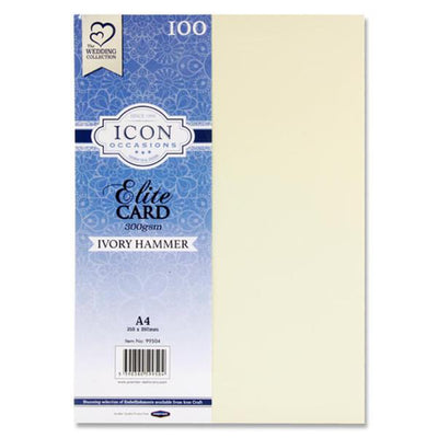 Icon Occasions A4 Hammer Card - 300gsm - Ivory - Pack of 100-Craft Paper & Card-Icon|Stationery Superstore UK