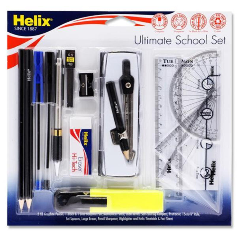 Helix Ultimate School Stationery Set - 16 Pieces