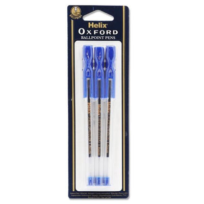 Helix Oxford Ballpoint Pen - Blue Ink - Pack of 6-Ballpoint Pens-Helix|Stationery Superstore UK