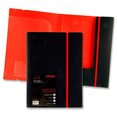 Concept A4 File Holder with Elasticated Closure-Report & Clip Files-Concept|Stationery Superstore UK