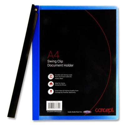 Concept A4 Swing Clip Document Holder - Blue - 50 Sheets-Report & Clip Files-Concept|Stationery Superstore UK