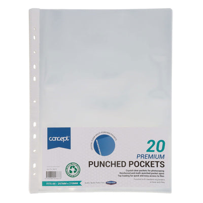 Premier Office A4 Protective Punched Pockets - Pack of 20