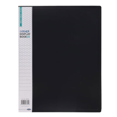 Concept A4 20 Pocket Display Book - Black-Display Books-Concept|Stationery Superstore UK