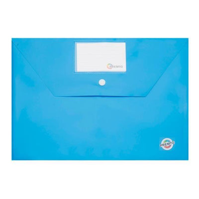 Premto A4 Button Storage Wallet - Printer Blue-Document Folders & Wallets-Premto|Stationery Superstore UK